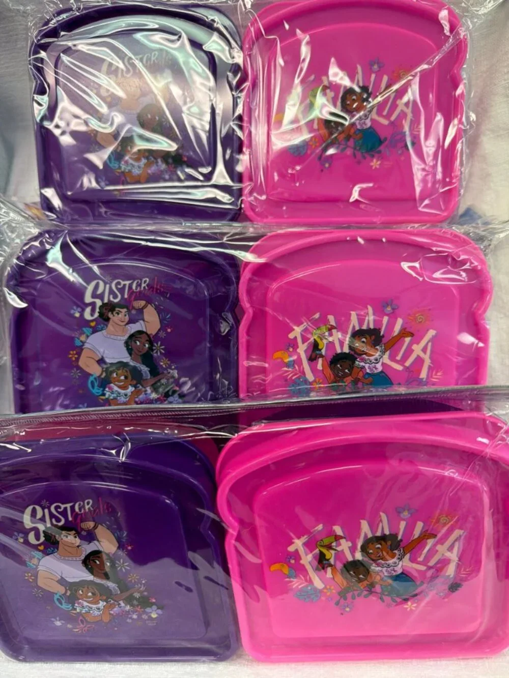 Disney Encanto 2-pack Sandwich Containers Set of 2 Plastic Food Storage